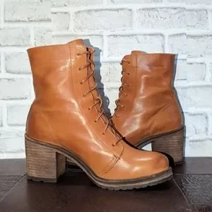 Frye Shoes Frye Karen Cognac Leather Combat Lace Up Combat